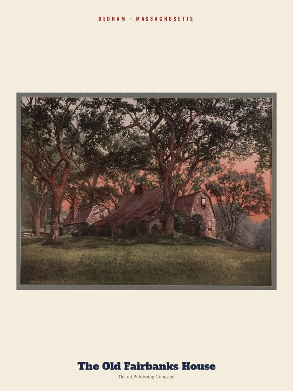 Dedham The Old Fairbanks House Archive Print artwork detail