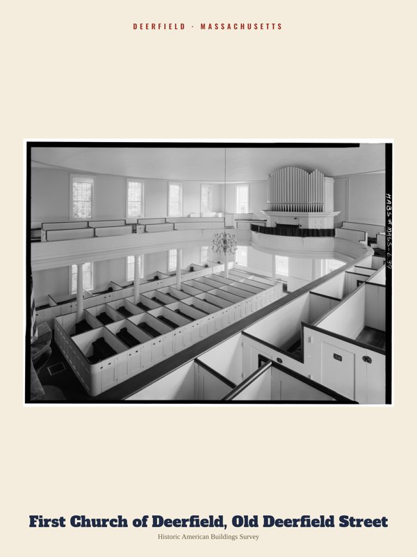 Deerfield First Church of Deerfield, Old Deerfield Street Archive Print artwork detail