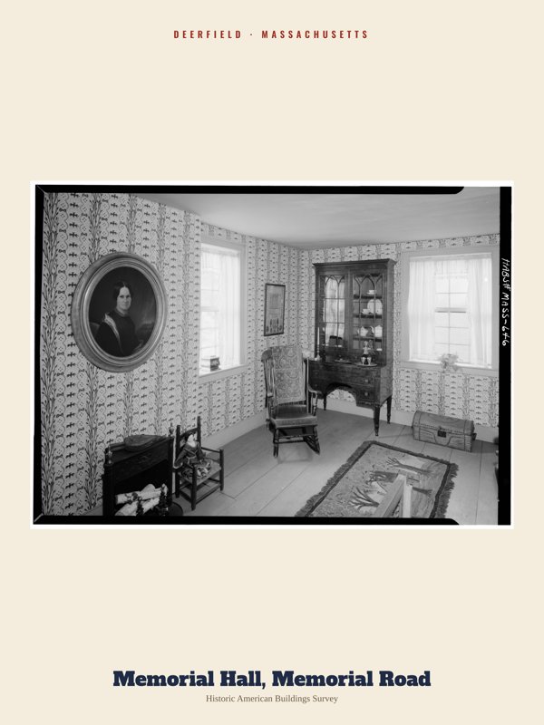 Deerfield Memorial Hall, Memorial Road Archive Print artwork detail