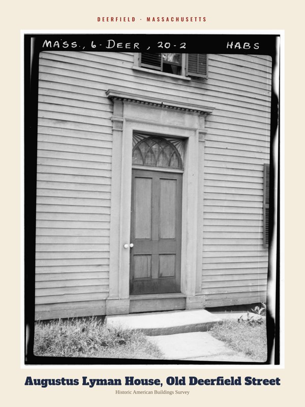 Deerfield Augustus Lyman House, Old Deerfield Street Archive Print artwork detail