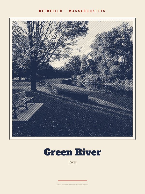 Deerfield Green River Landmark Print artwork detail