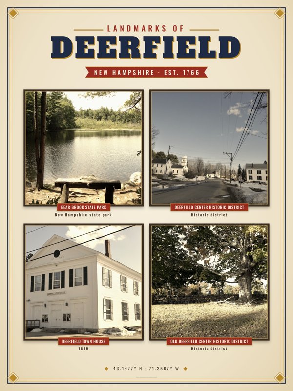 Deerfield Landmarks Photo Poster artwork detail