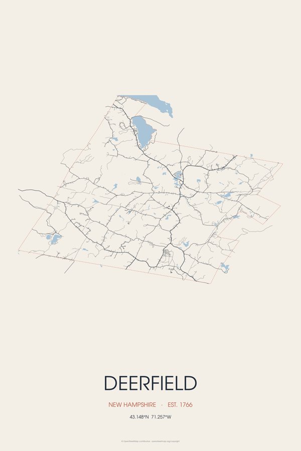 Deerfield Street Map Poster · Linen artwork detail