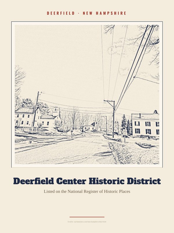 Deerfield Deerfield Center Historic District Landmark Print artwork detail