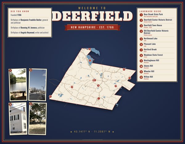 Deerfield Map Placemat artwork detail