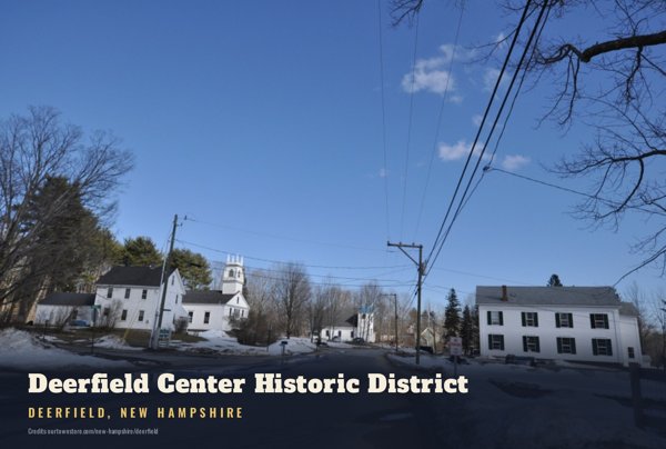Deerfield Deerfield Center Historic District Postcard artwork detail
