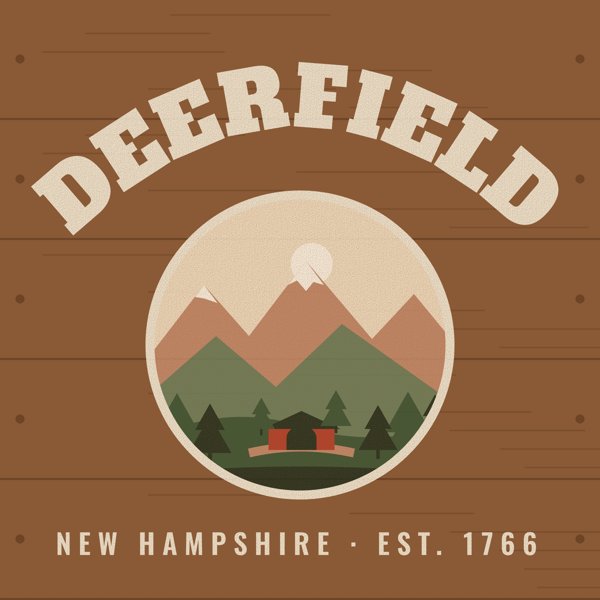 Deerfield Hometown Wood Sign artwork detail