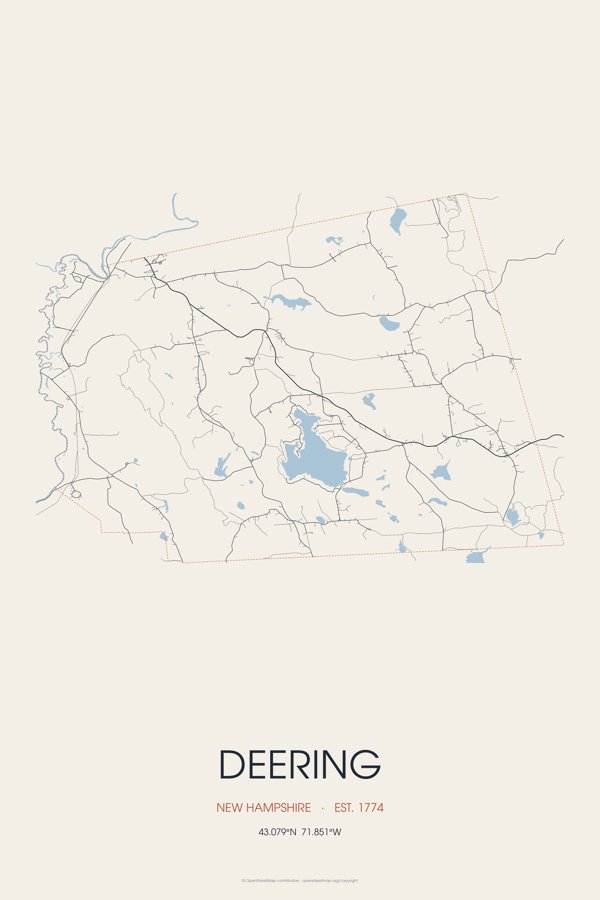 Deering Street Map Poster · Linen artwork detail