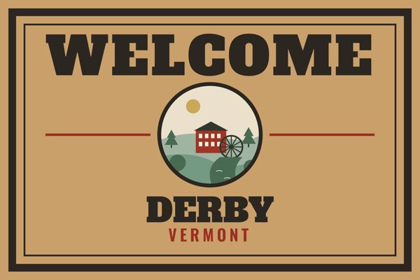 Derby Welcome Doormat artwork detail
