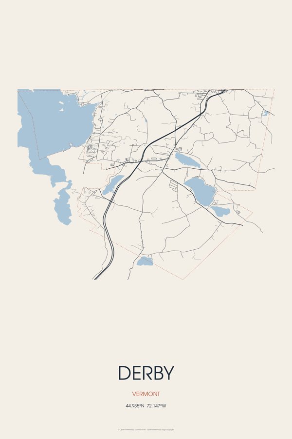 Derby Street Map Poster · Linen artwork detail