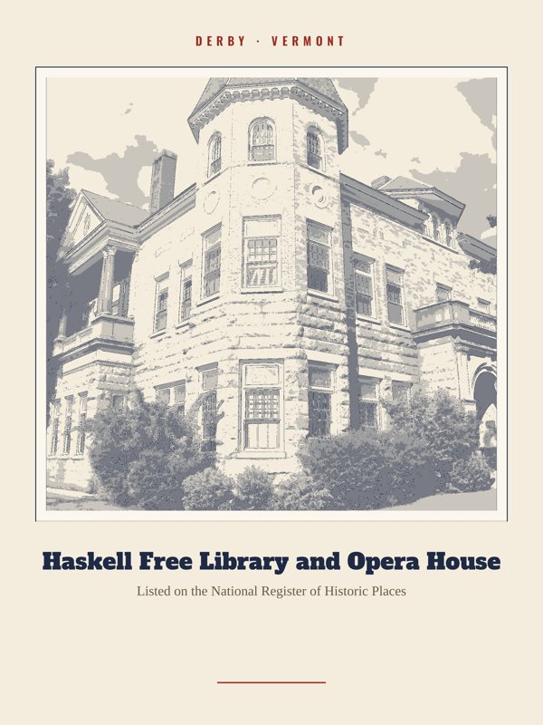Derby Haskell Free Library and Opera House Landmark Print artwork detail