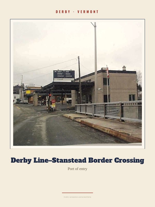 Derby Derby Line–Stanstead Border Crossing Landmark Print artwork detail
