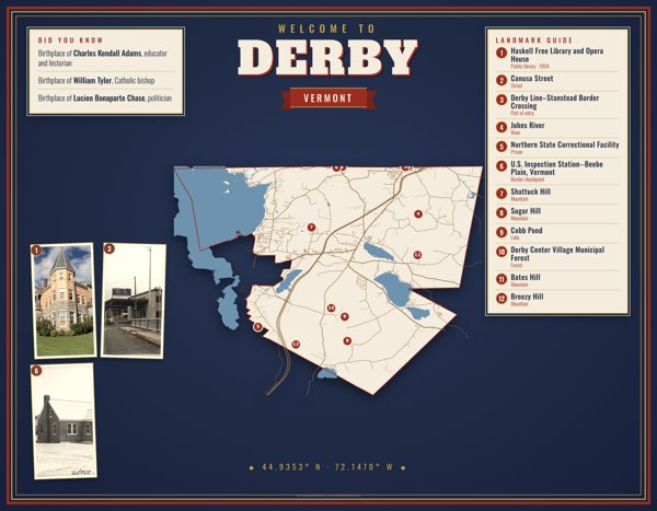 Derby Map Placemat artwork detail