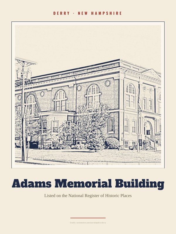 Derry Adams Memorial Building Landmark Print artwork detail