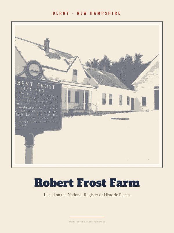 Derry Robert Frost Farm Landmark Print artwork detail