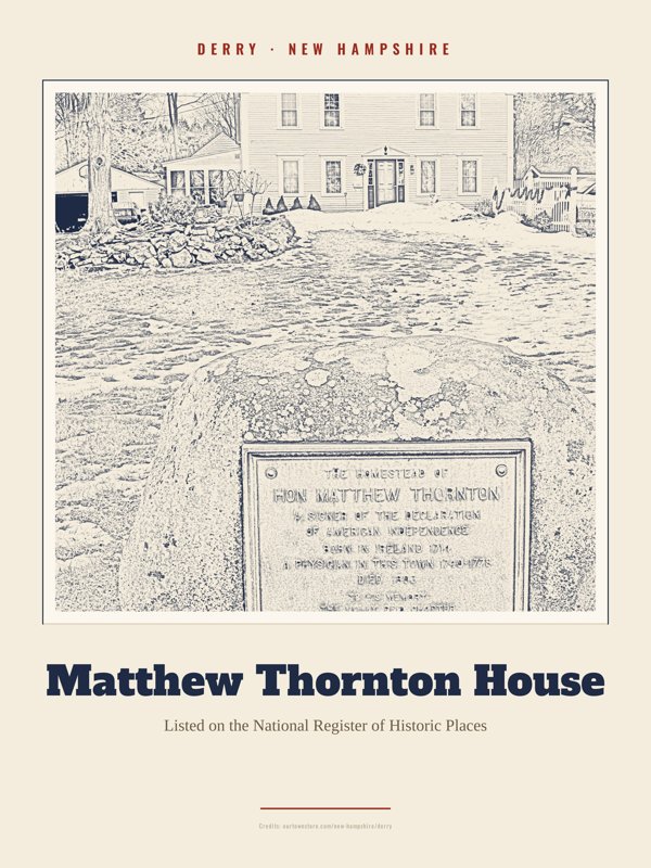 Derry Matthew Thornton House Landmark Print artwork detail