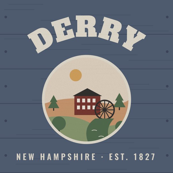 Derry Hometown Wood Sign artwork detail