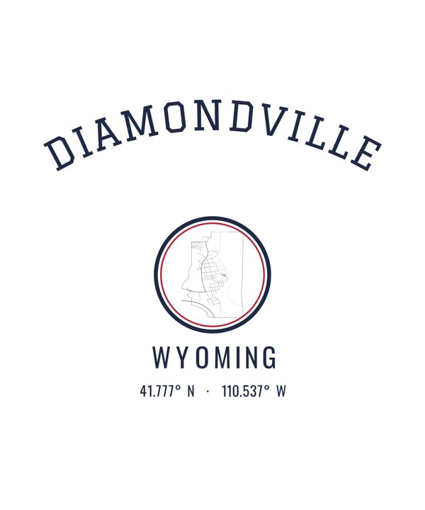 Diamondville Hometown Ornament artwork detail