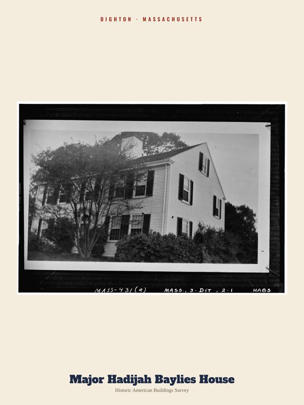 Dighton Major Hadijah Baylies House Archive Print artwork detail