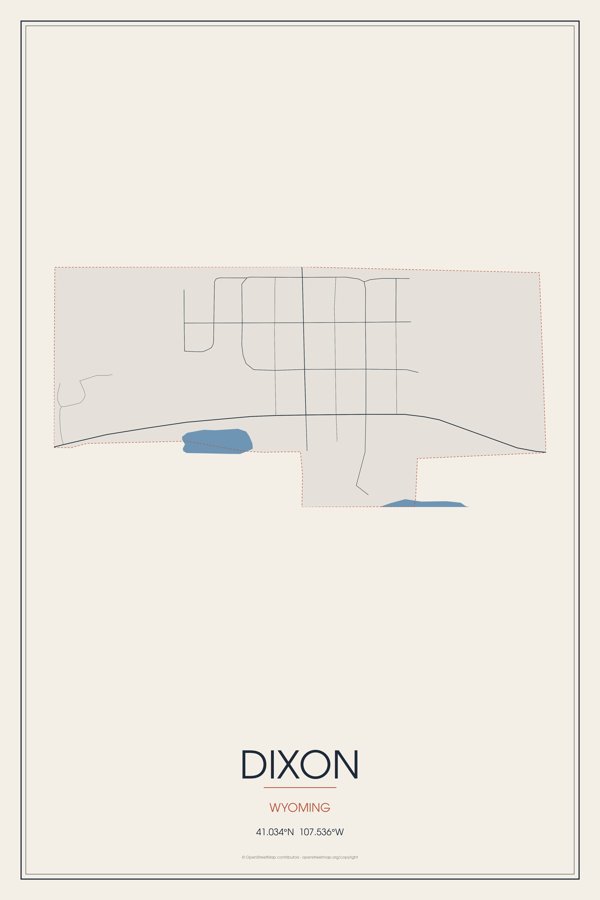 Dixon Street Map Poster · Linen artwork detail