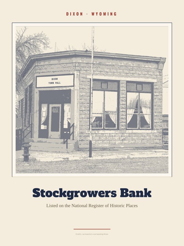Dixon Stockgrowers Bank Landmark Print artwork detail