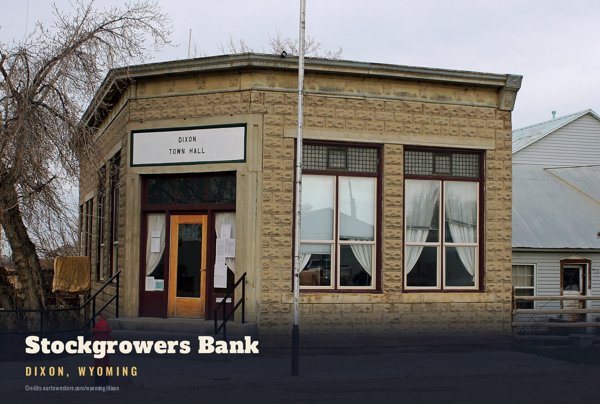 Dixon Stockgrowers Bank Postcard artwork detail
