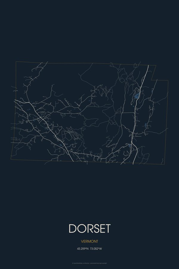 Dorset Map Throw Pillow artwork detail