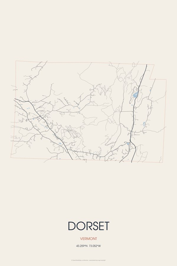 Dorset Street Map Poster · Linen artwork detail
