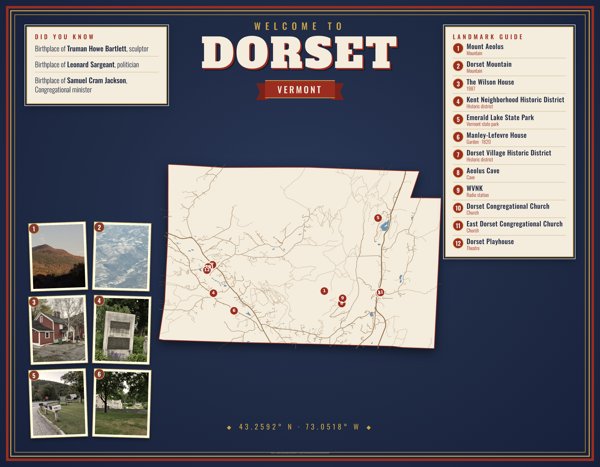 Dorset Map Placemat artwork detail