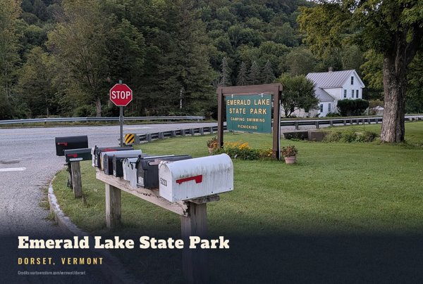 Dorset Emerald Lake State Park Postcard artwork detail
