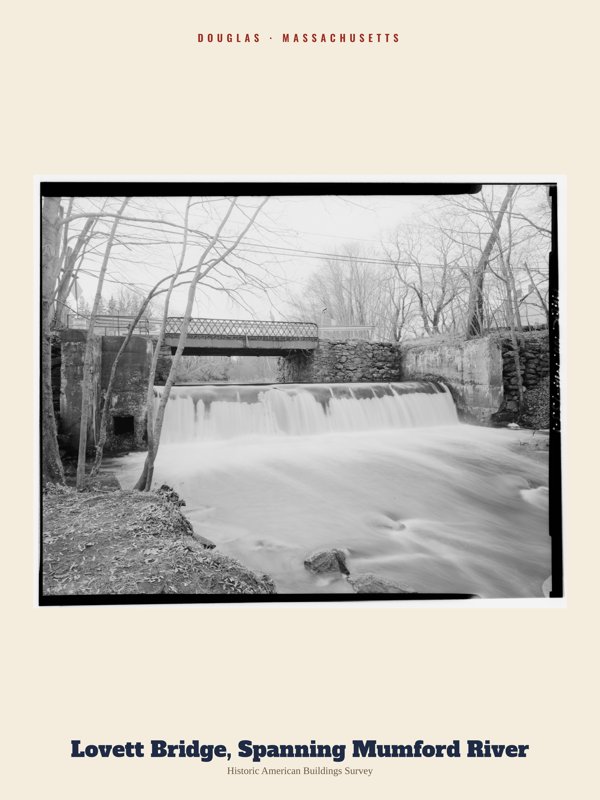 Douglas Lovett Bridge, Spanning Mumford River Archive Print artwork detail