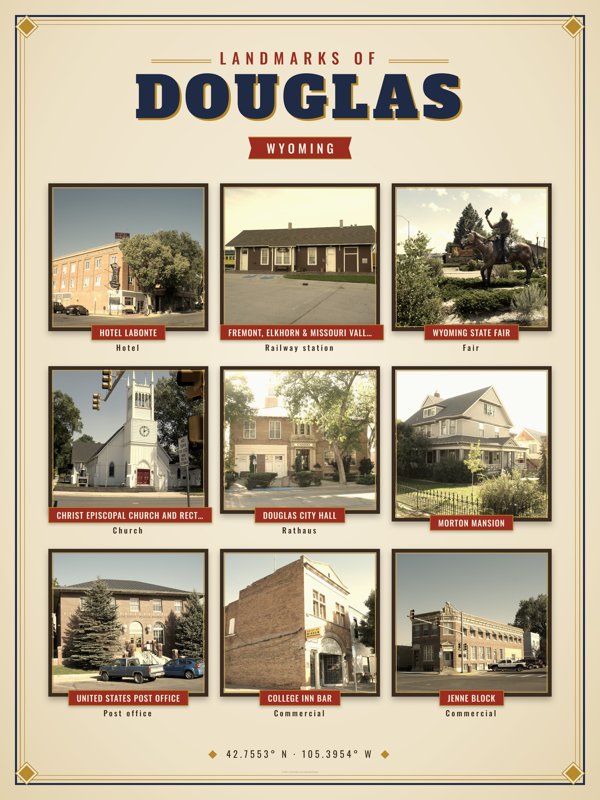 Douglas Landmarks Photo Poster artwork detail