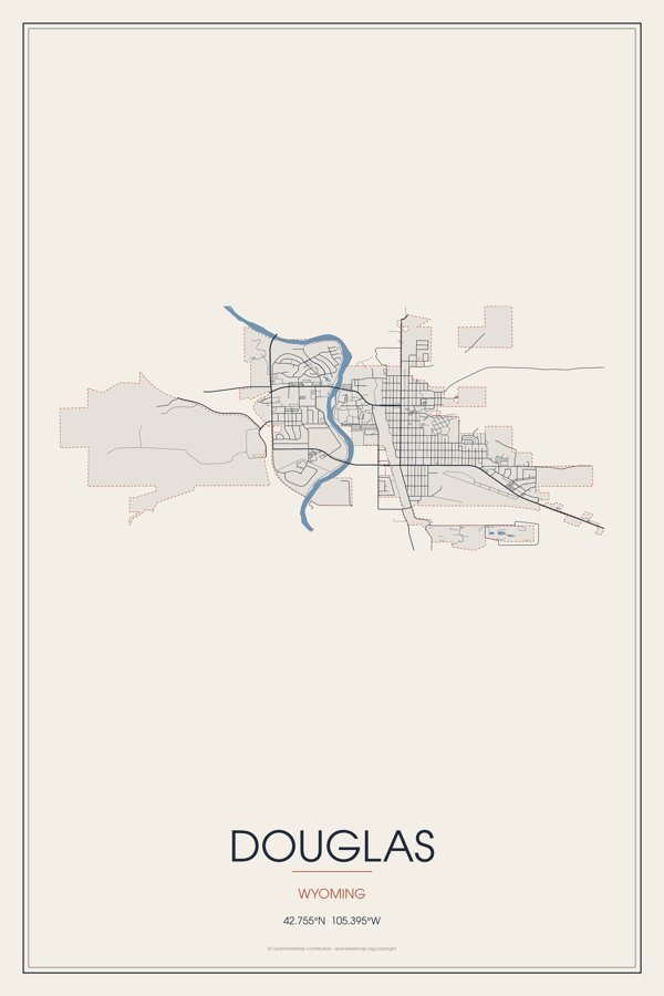 Douglas Street Map Poster · Linen artwork detail