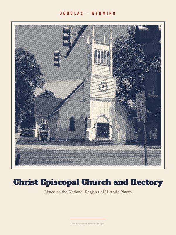 Douglas Christ Episcopal Church and Rectory Landmark Print artwork detail