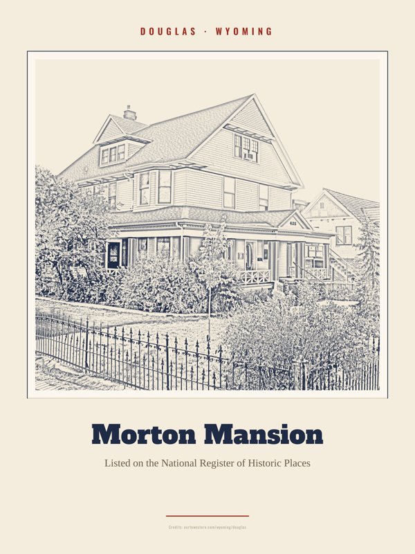Douglas Morton Mansion Landmark Print artwork detail