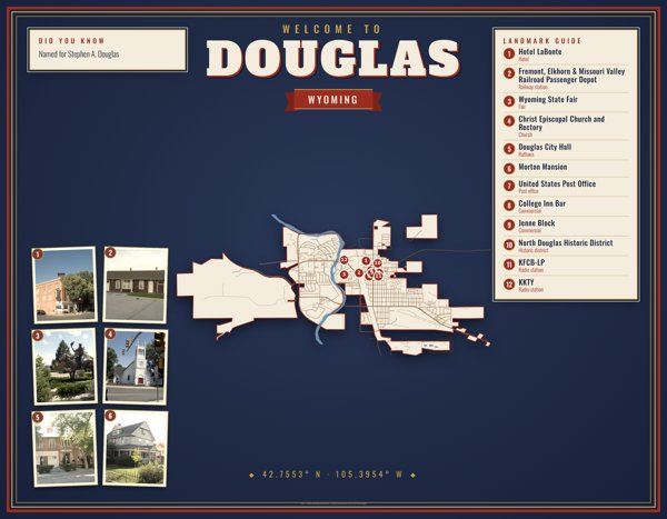 Douglas Map Placemat artwork detail