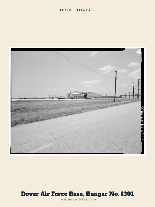 Dover Dover Air Force Base, Hangar No. 1301 Archive Print artwork detail