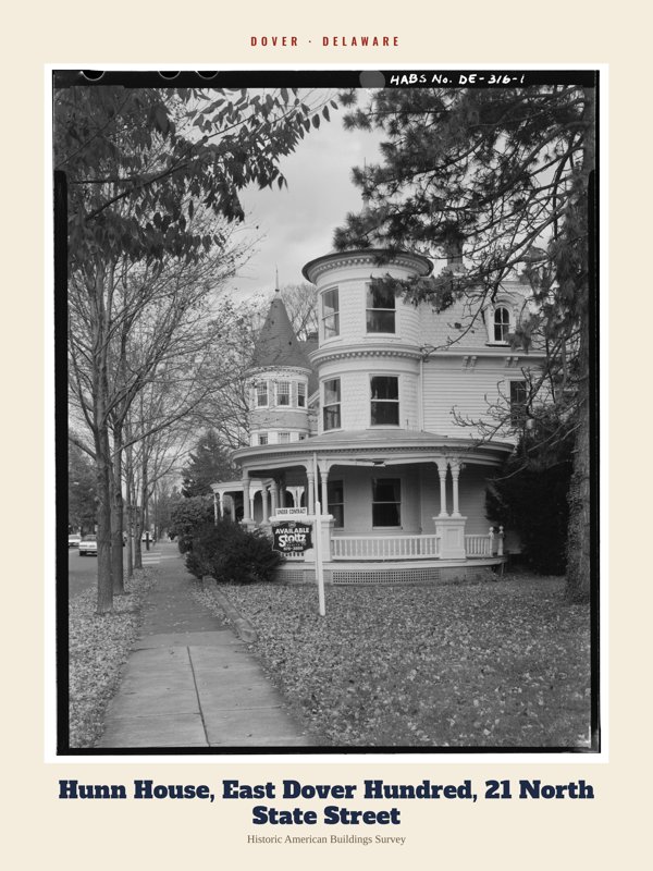 Dover Hunn House, East Dover Hundred, 21 North State Street Archive Print artwork detail