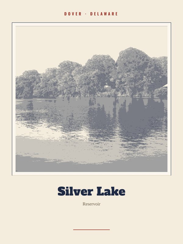 Dover Silver Lake Landmark Print artwork detail
