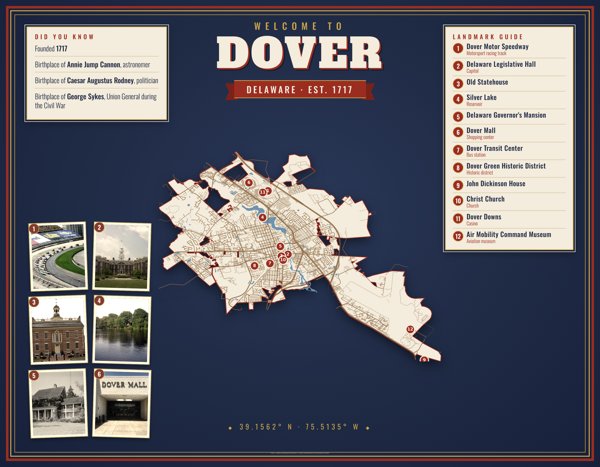 Dover Map Placemat artwork detail