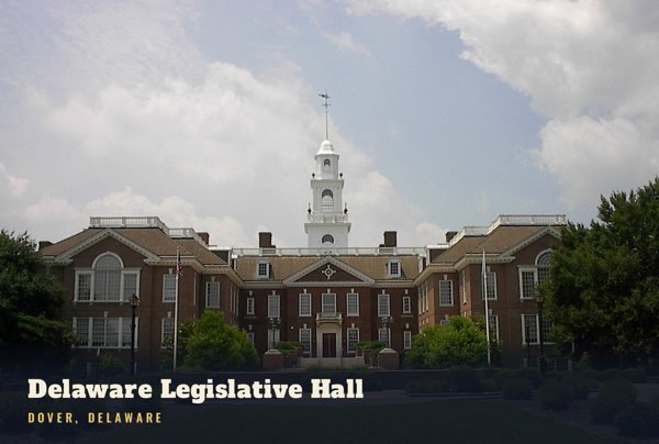 Dover Delaware Legislative Hall Postcard artwork detail