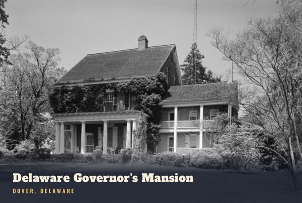 Dover Delaware Governor's Mansion Postcard artwork detail
