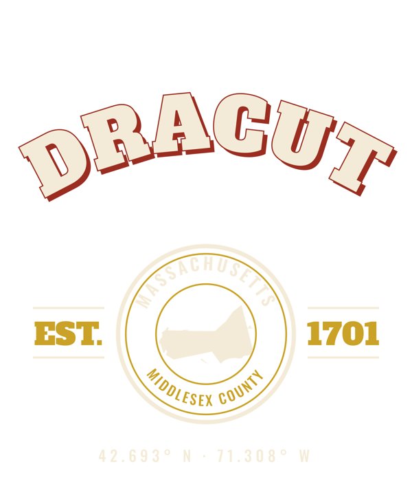 Dracut Est. Tee artwork detail