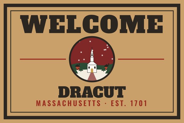 Dracut Welcome Doormat artwork detail