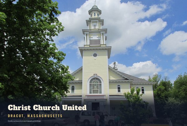 Dracut Christ Church United Postcard artwork detail