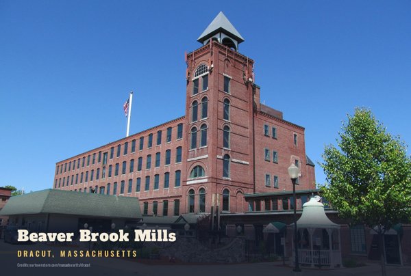Dracut Beaver Brook Mills Postcard artwork detail