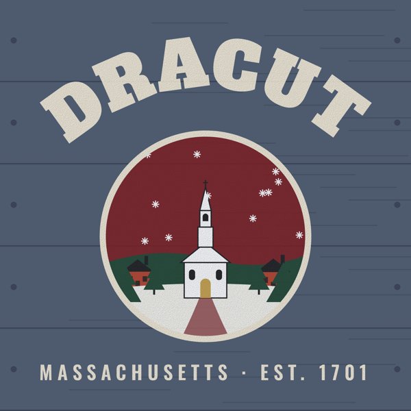 Dracut Hometown Wood Sign artwork detail