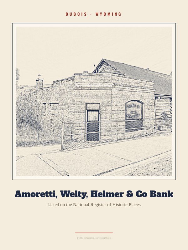 Dubois Amoretti, Welty, Helmer & Co Bank Landmark Print artwork detail