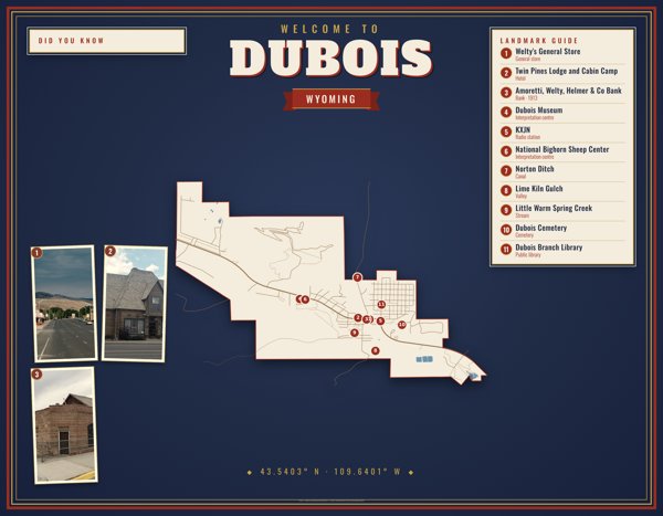 Dubois Map Placemat artwork detail