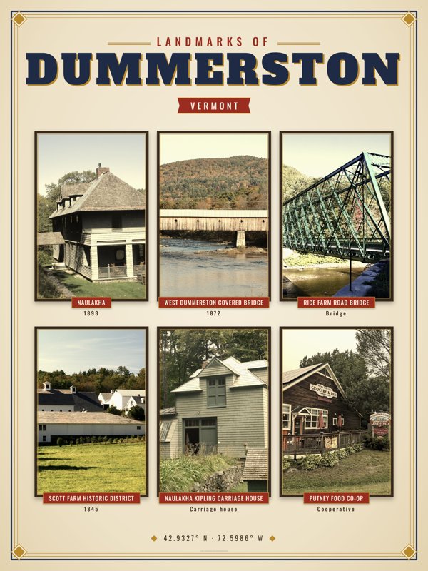 Dummerston Landmarks Photo Poster artwork detail